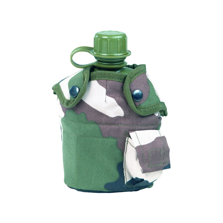 GOURDE MILITAIRE AVEC QUART ET HOUSSE CAM CE GOURDE MILITAIRE AVEC QUART ET HOUSSE CAM CE