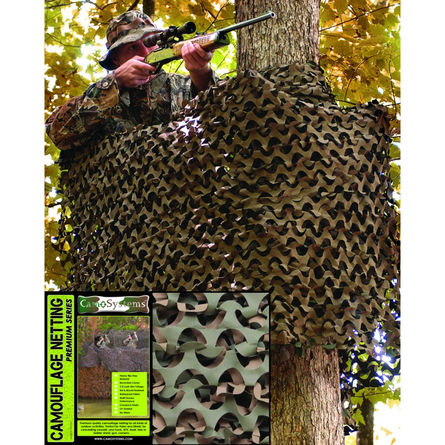 FILET CAMOUFLAGE MILITAIRE BASIC WOOD 2.4 X 3 METRES