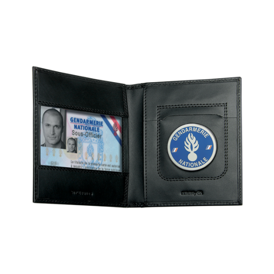 PORTE-CARTES HORIZONTAL 2 VOLETS AVEC EMPLACEMENT MÉDAILLE GK