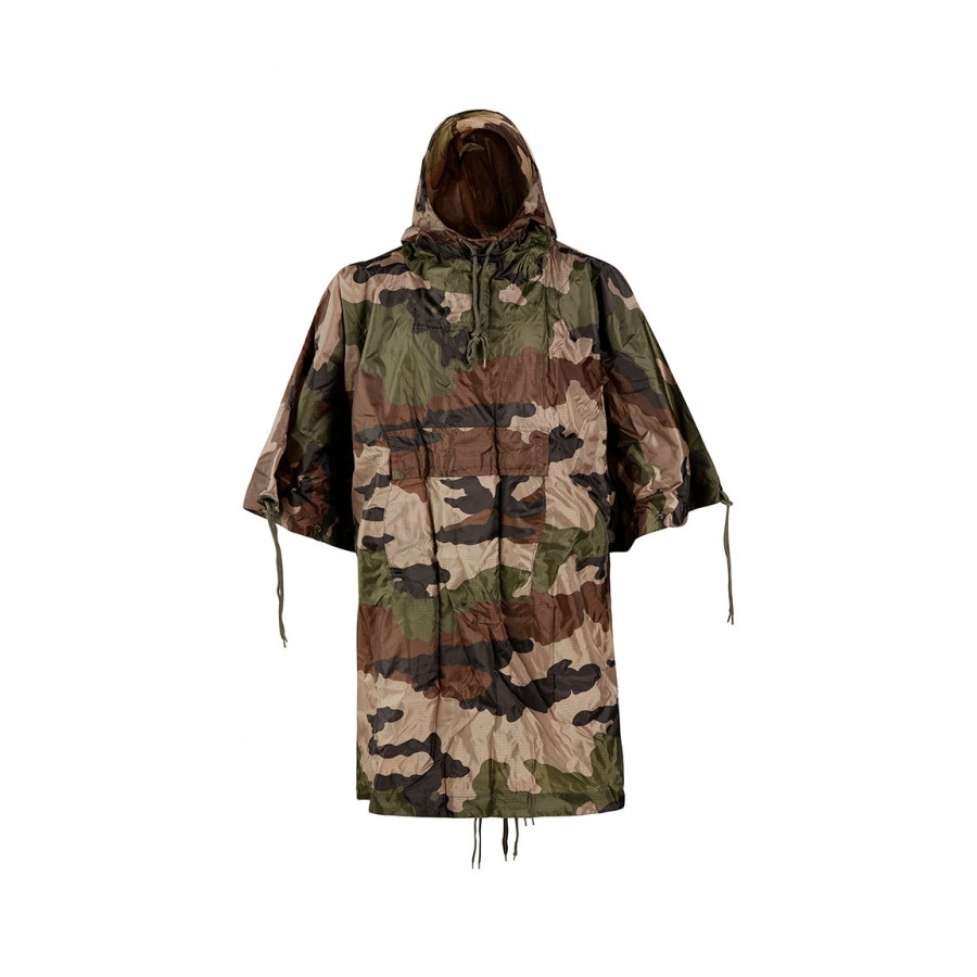 PONCHO MILITAIRE IMPERMEABLE RIPSTOP MULTIFONCTIONS CAM CE