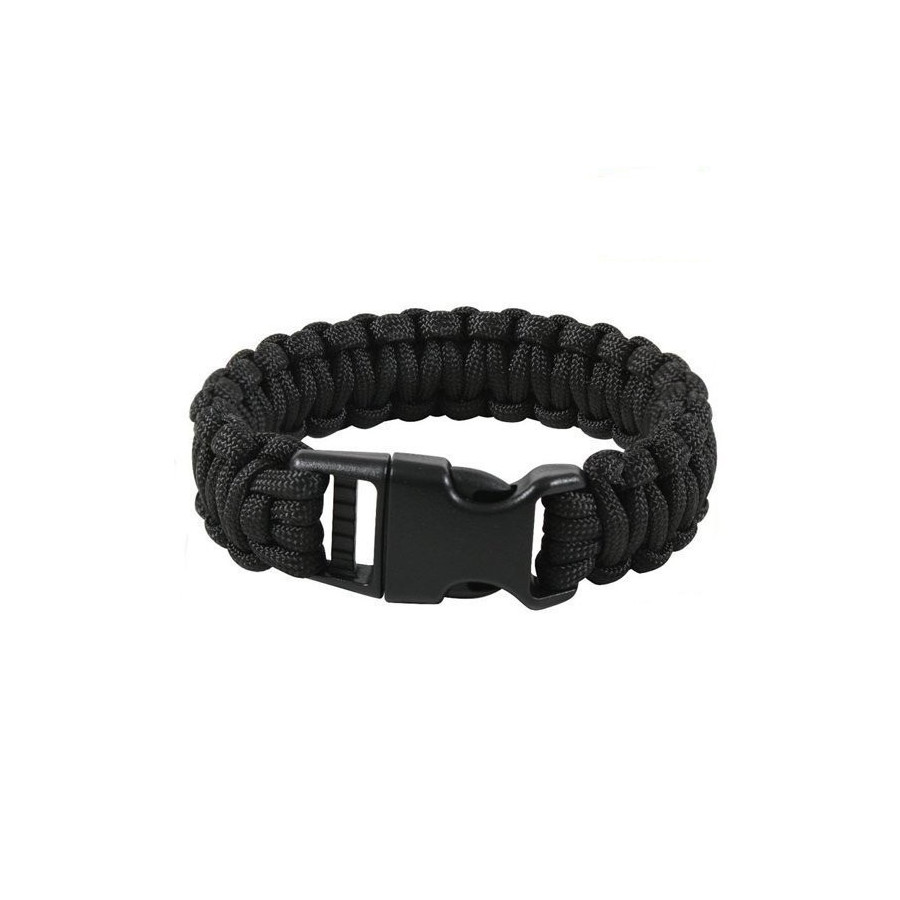 BRACELET DE SURVIE EN PARACORDE NOIR BRACELET DE SURVIE EN PARACORDE NOIR