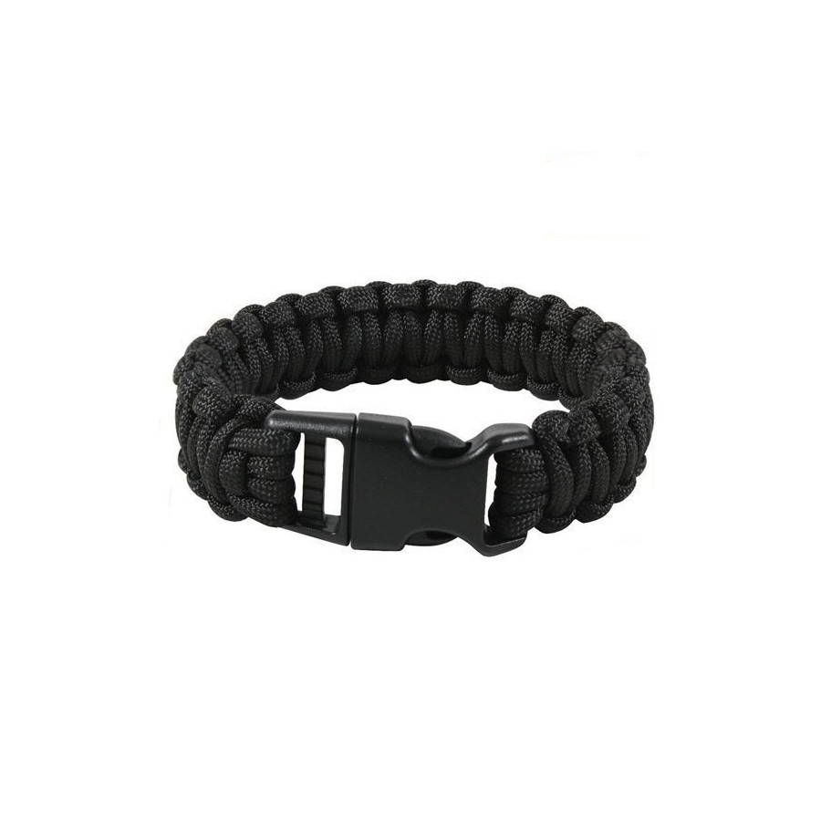 BRACELET DE SURVIE EN PARACORDE NOIR