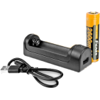 PACK CHARGEUR SIMPLE + ACCU RECHARGEABLE FENIX 18650 3.6V/2600MAH