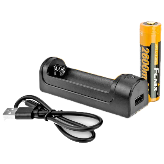 PACK CHARGEUR SIMPLE + ACCU RECHARGEABLE FENIX 18650 3.6V/2600MAH