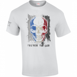 T-SHIRT MILITAIRE FRENCH FOREVER BLANC
