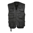 GILET REPORTER MULTI-POCHES NOIR