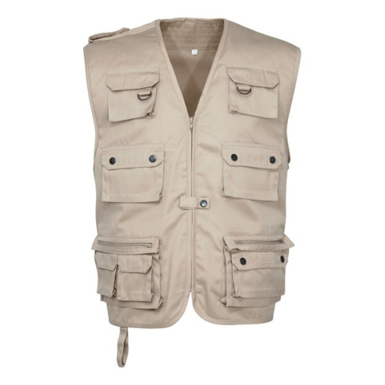 GILET REPORTER MULTI-POCHES BEIGE