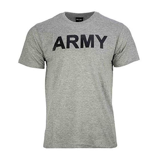 T-SHIRT MILITAIRE ARMY MIL-TEC GRIS