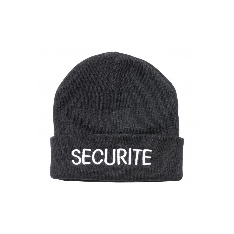 BONNET ACRYLIQUE BRODÉ SÉCURITÉ NOIR BONNET ACRYLIQUE BRODÉ SÉCURITÉ NOIR