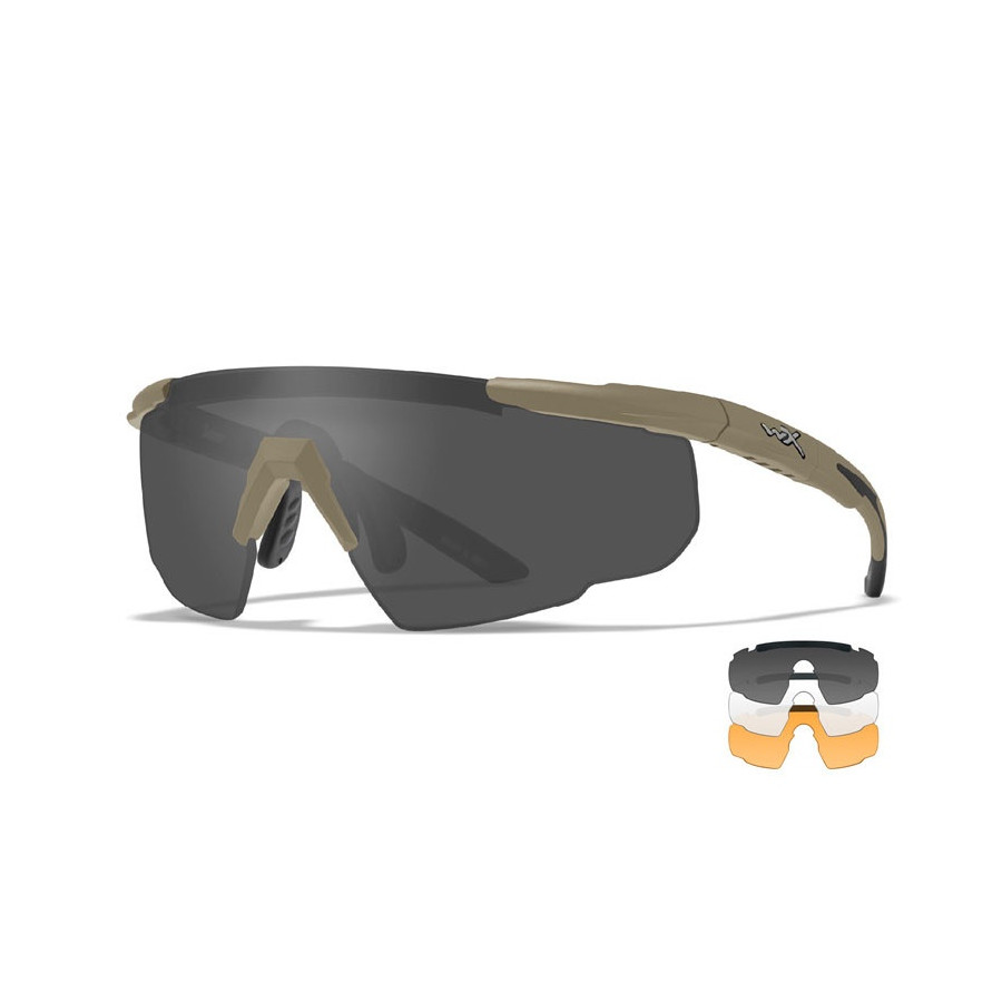 LUNETTES DE TIR SABER WILEY TAN ÉCRANS FUMÉ/INCOLORE/ORANGE LUNETTES DE TIR SABER WILEY TAN ÉCRANS FUMÉ/INCOLORE/ORANGE