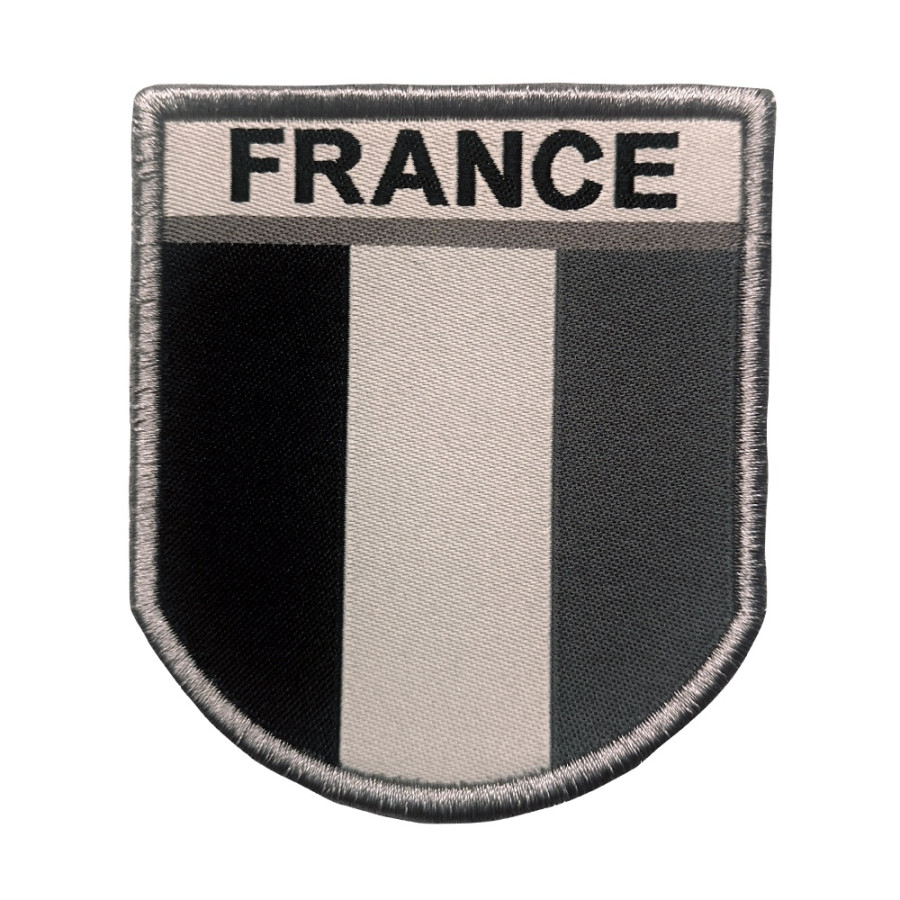 ÉCUSSON FRANCE BRODÉ SUR TISSU BASSE VISIBILITÉ GRIS ÉCUSSON FRANCE BRODÉ SUR TISSU BASSE VISIBILITÉ GRIS
