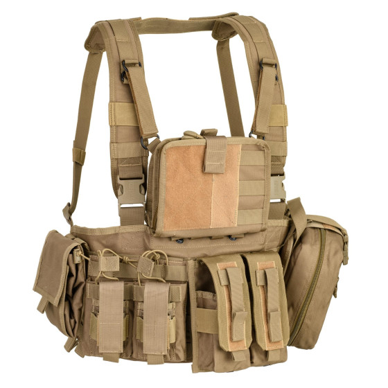 GILET TACTIQUE CHEST RIG RECON MULTI-FONCTIONS DEFCON 5 COYOTE