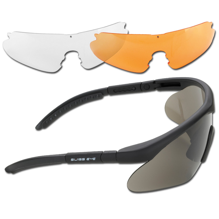 LUNETTES DE TIR RAPTOR AVEC VERRES INTERCHANGEABLES SWISS EYE NOIR