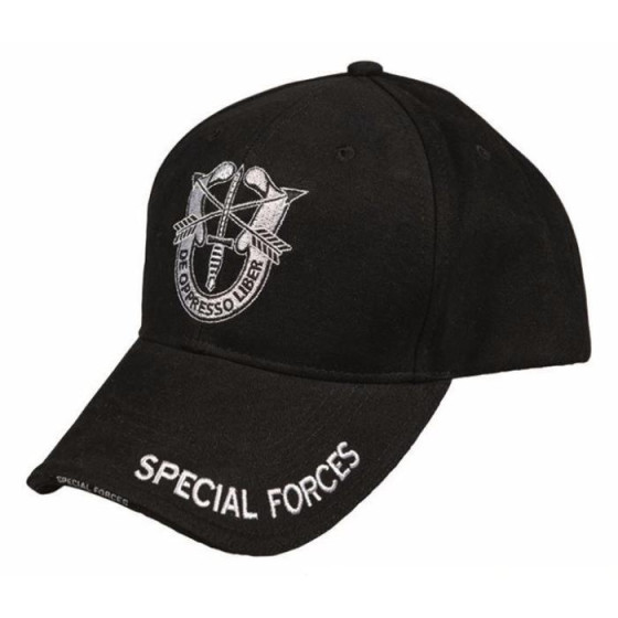 CASQUETTE SPECIAL FORCES BRODÉE NOIR ET BLANC