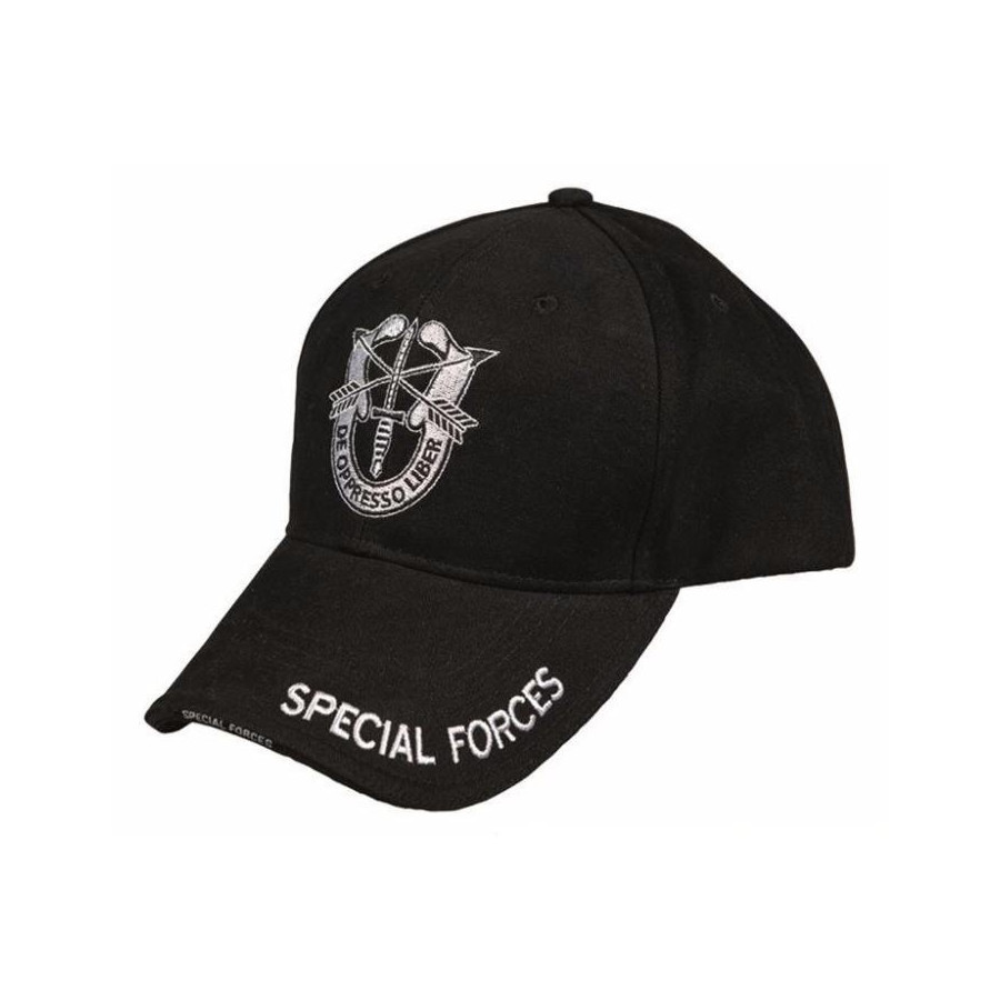 CASQUETTE SPECIAL FORCES BRODÉE NOIR ET BLANC