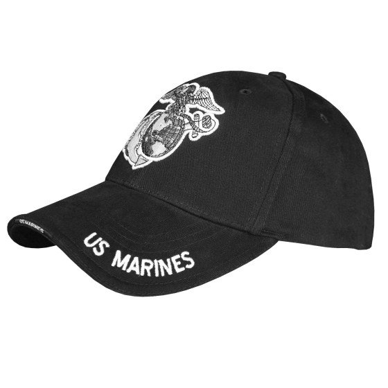 CASQUETTE US MARINES BRODÉE NOIR ET BLANC