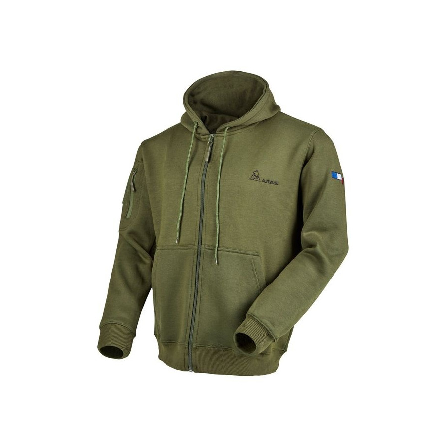 SWEAT-SHIRT MILITAIRE ARES  FRENCH ARMY VERT KAKI