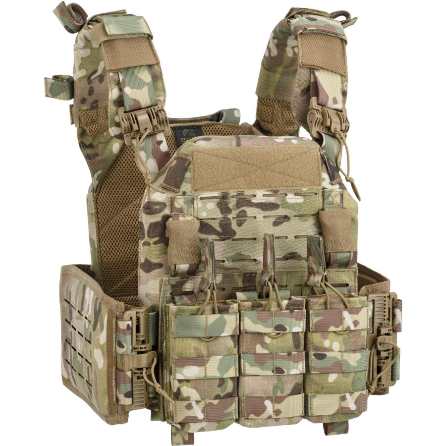 GILET PORTE-PLAQUES STORM DEFCON 5 MULTICAM + PORTE CHARGEURS TRIPLE 5.56 GILET PORTE-PLAQUES STORM DEFCON 5 MULTICAM + PORTE CHARGEURS TRIPLE 5.56