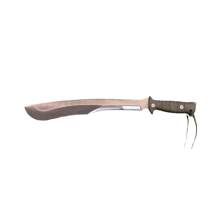 Machette WILDSTEER TIGER – Robuste & Artisanale, Lame Aluminium Brossée, Manche Tactiprene Kaki, Étui Kydex MOLLE