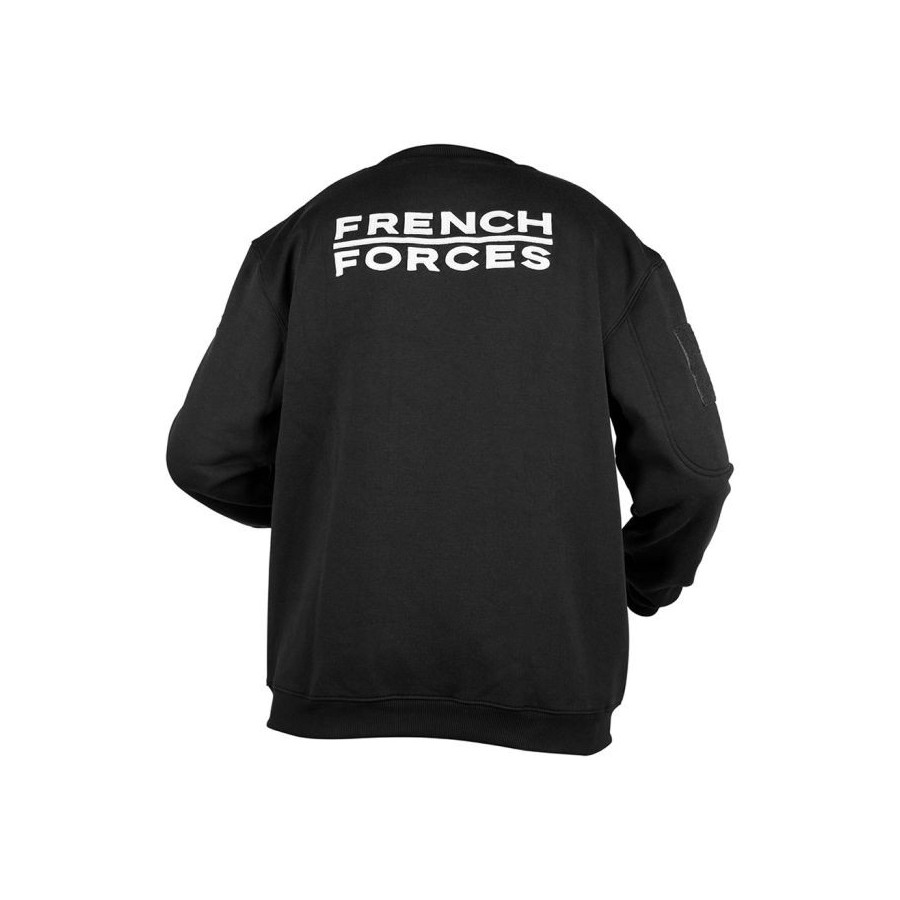 SWEAT-SHIRT MILITAIRE SANS CAPUCHE ARES FRENCH ARMY NOIR