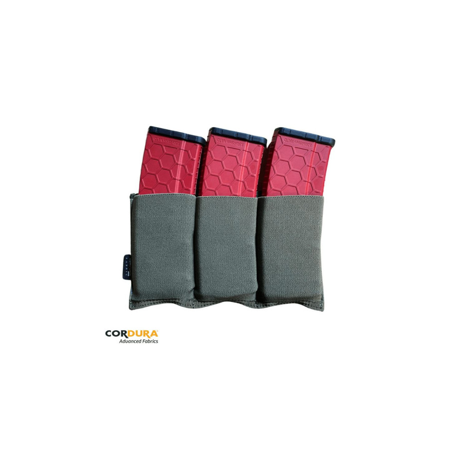 PORTE CHARGEUR TRIPLE HONOR 5.56 ELASTIQUE OLIVE