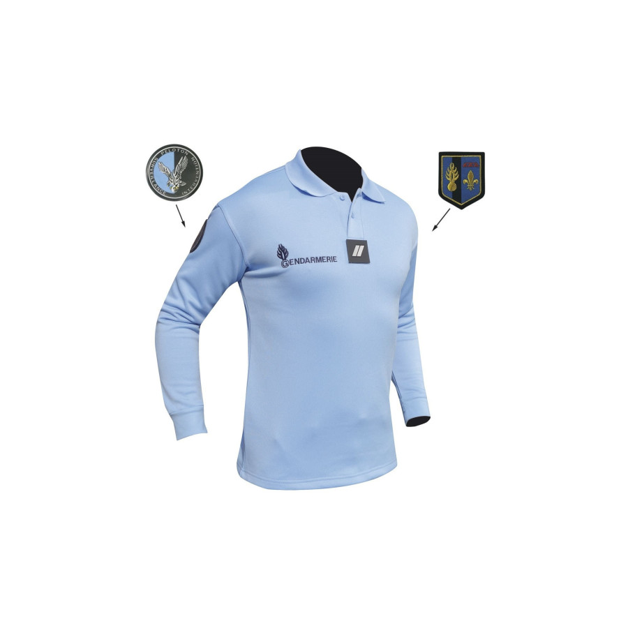 Polo manches longues Gendarmerie bleu DCA – Agréé DGGN