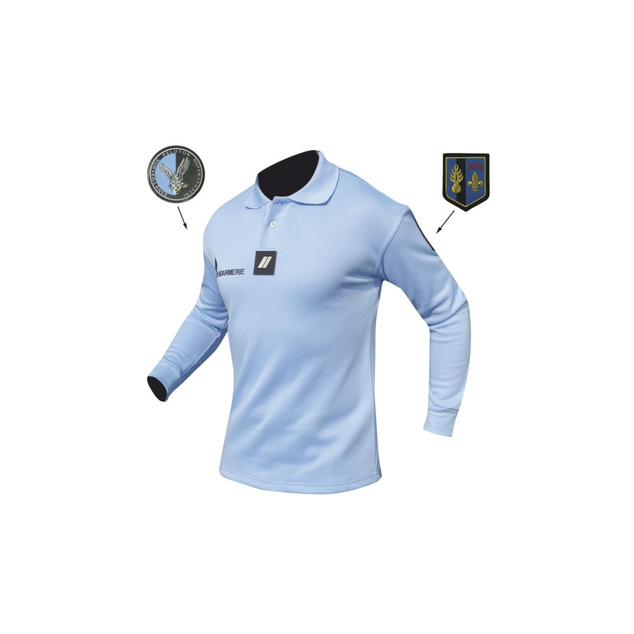 Polo manches longues Gendarmerie bleu DCA – Agréé DGGN