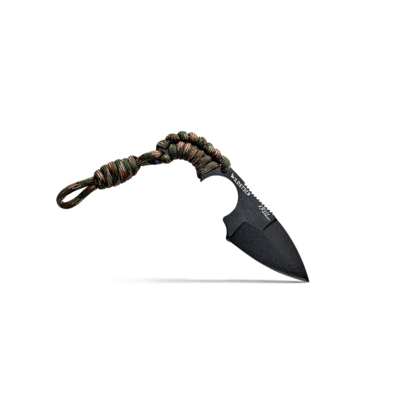 Couteau de combat KRILL Woodland – lame noire tactique | Wildsteer