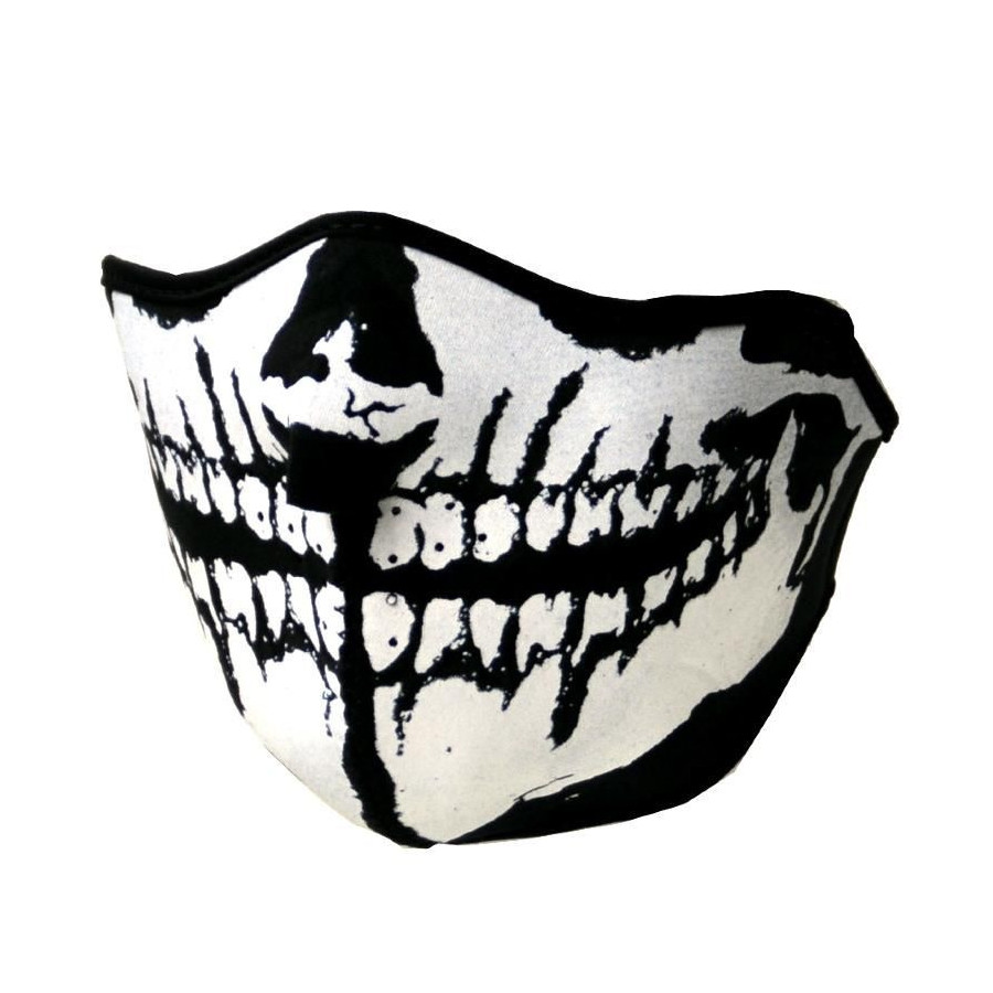 MASQUE NEOPRENE DEMI TETE DE MORT NOIR MASQUE NEOPRENE DEMI TETE DE MORT NOIR